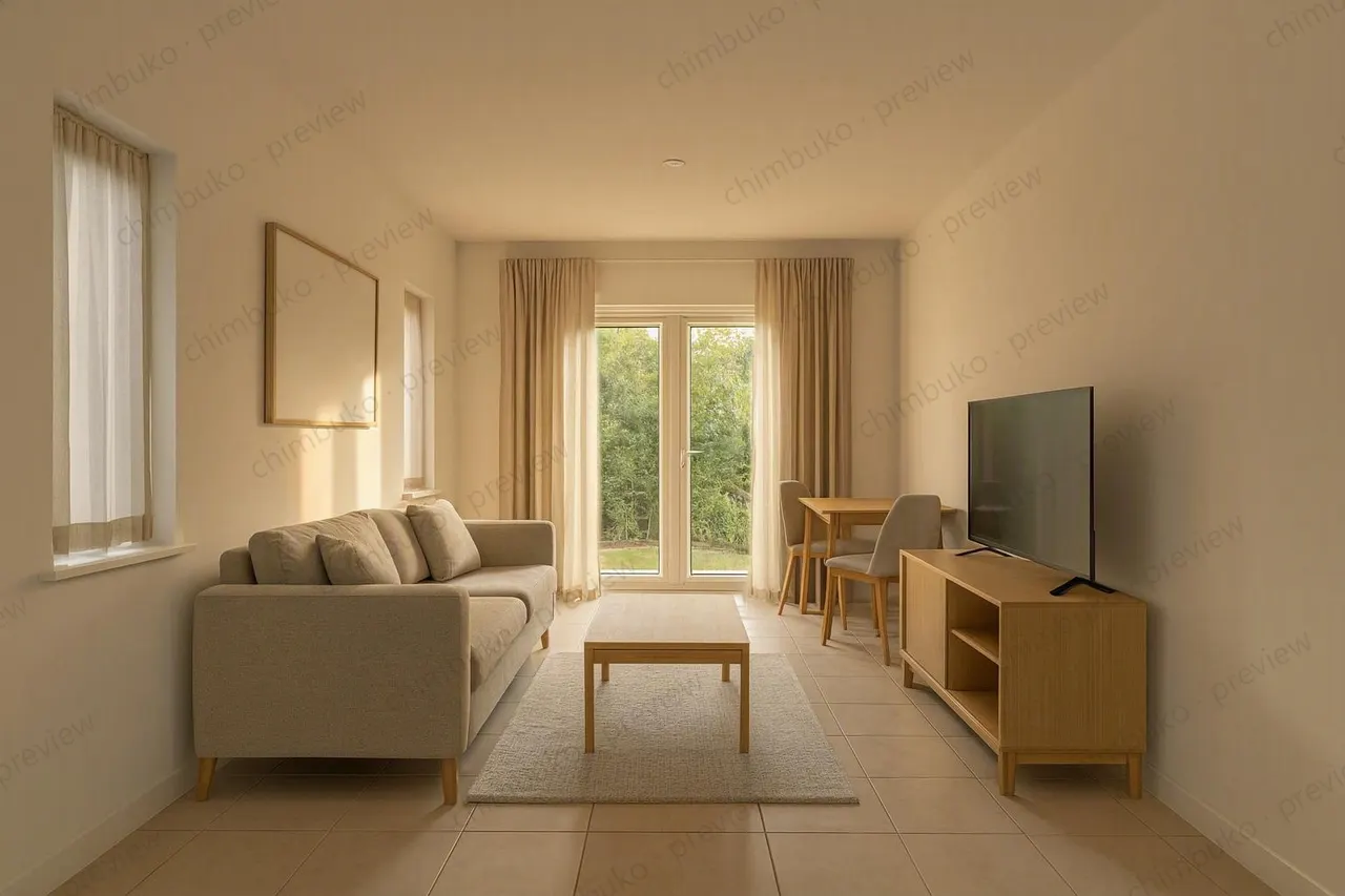 Interior living and dining render