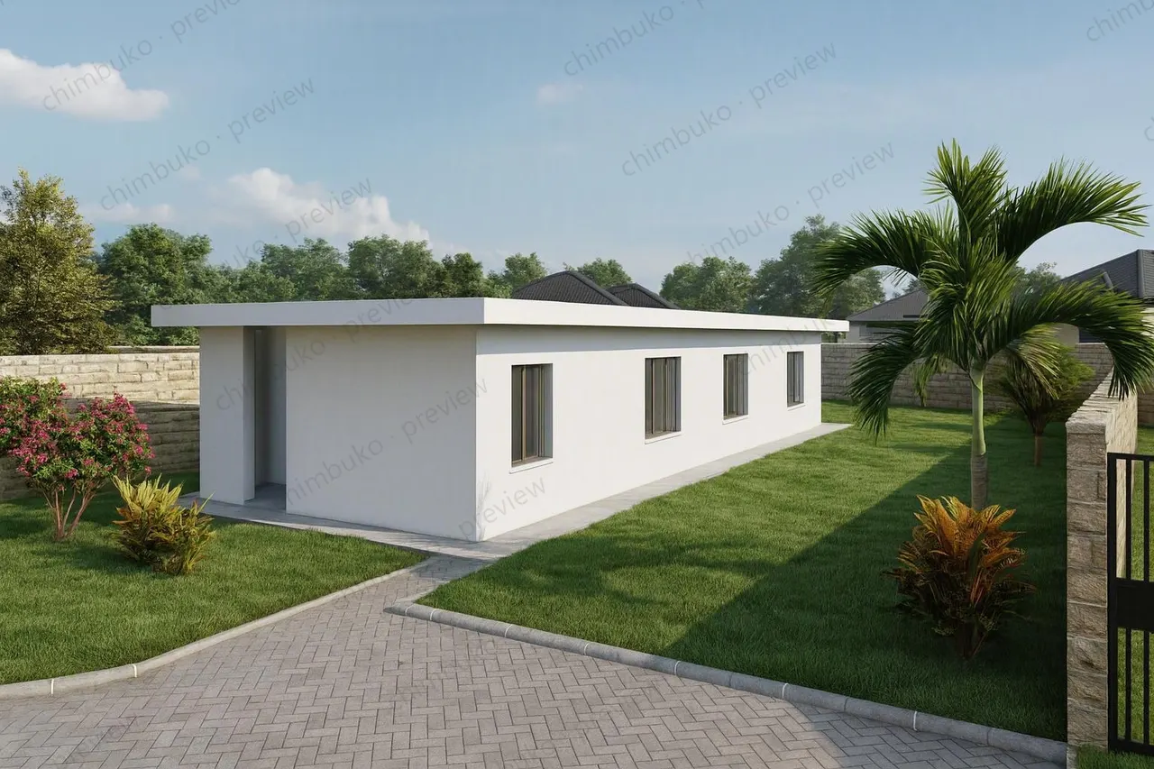 Working model view of the compact 2-bedroom bungalow