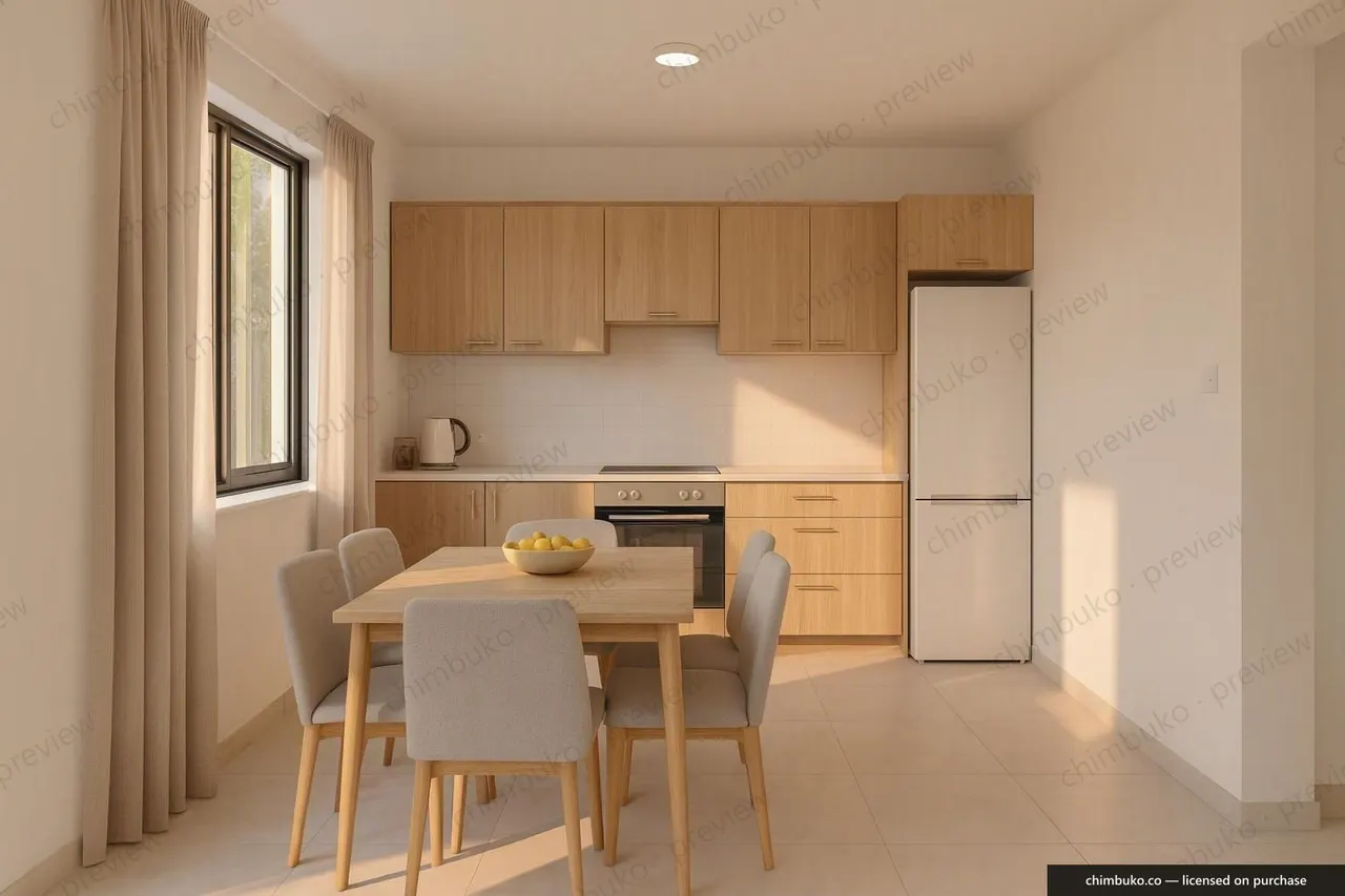 Interior kitchen render