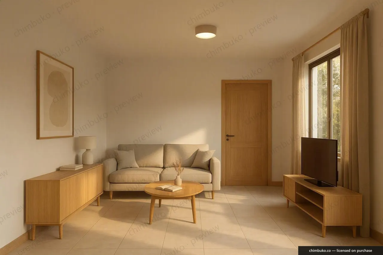 Interior living and dining render