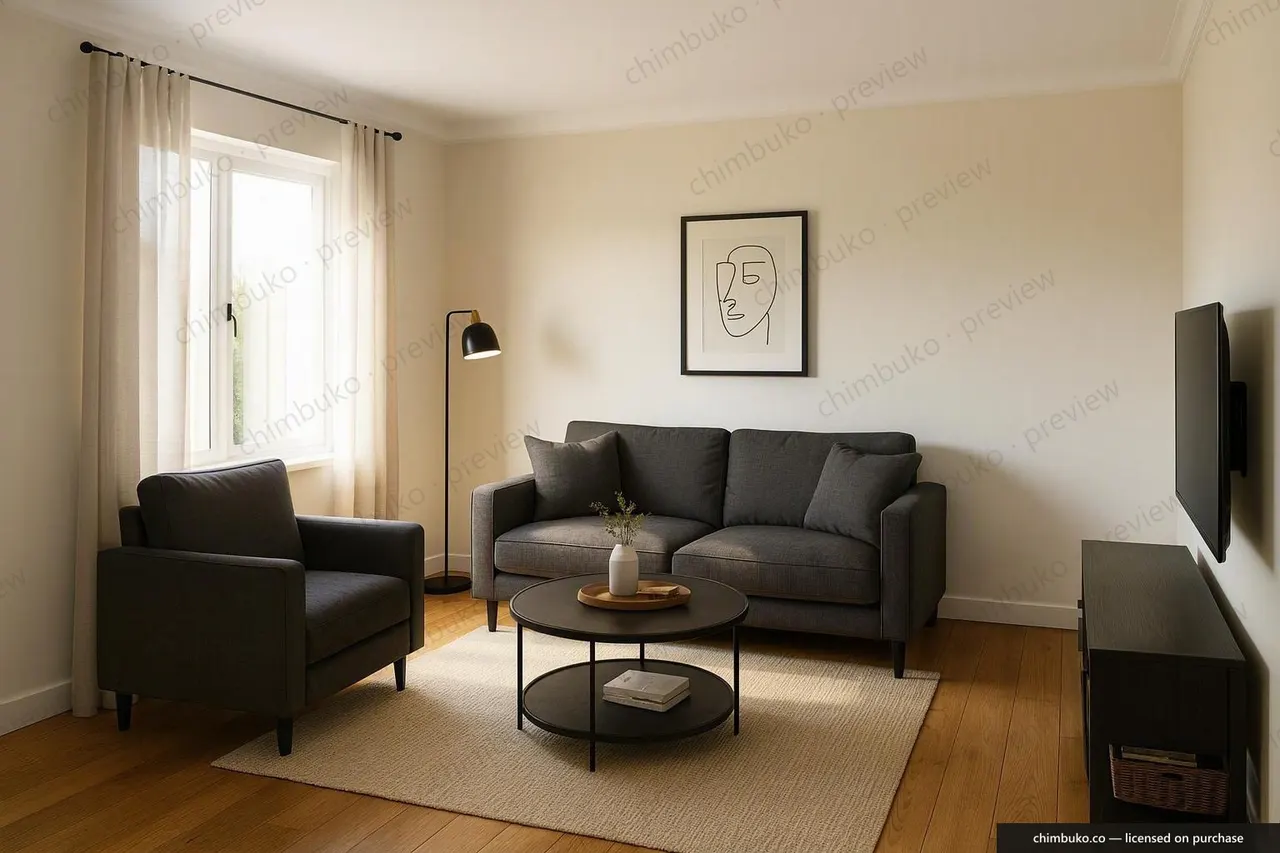 Interior living and dining render