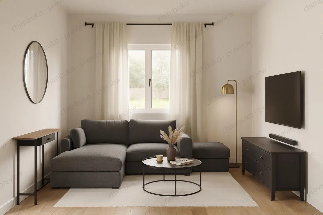 Interior living and dining render