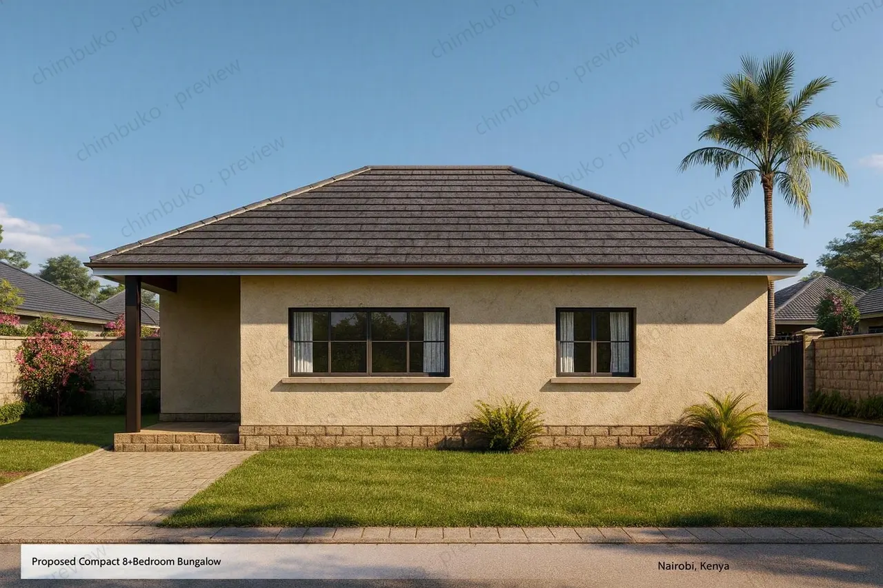 Left side view of the compact 3-bedroom bungalow