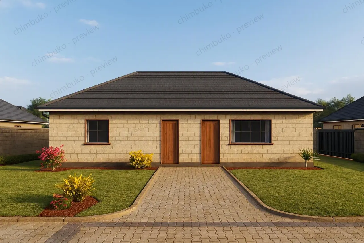 Right side view of the compact 3-bedroom bungalow