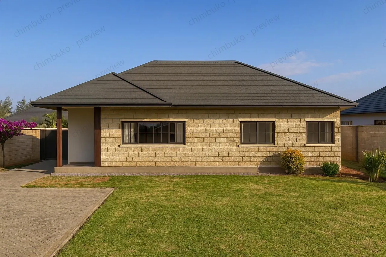 Left side view of the 3-bedroom bungalow with DSQ