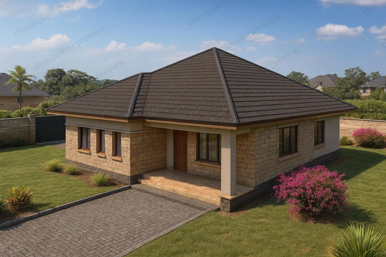 Working model view of the 3-bedroom bungalow with DSQ