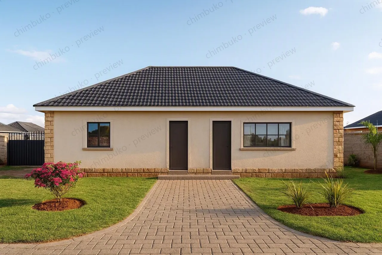 Right side view of the 3-bedroom bungalow with DSQ