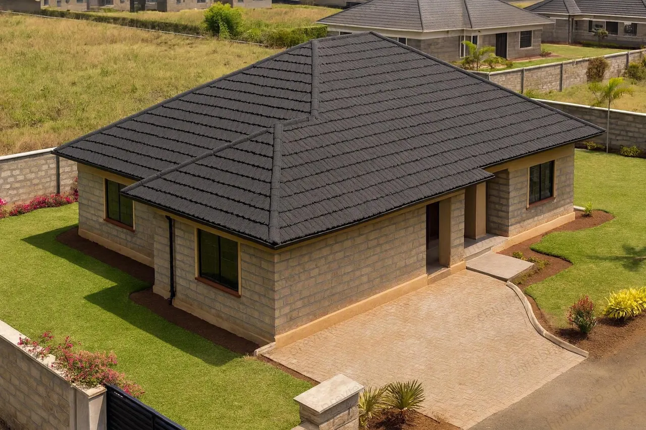Roof view of the 3-bedroom bungalow with DSQ