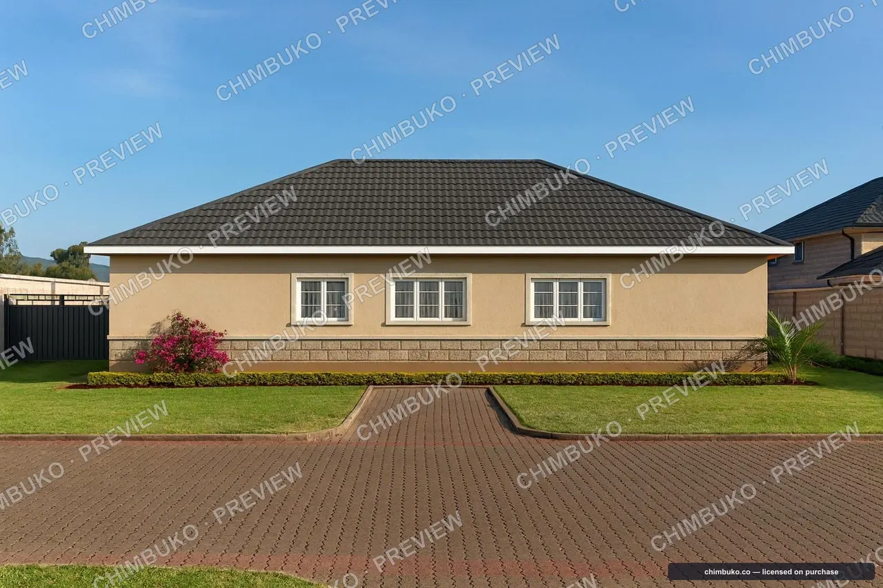 Compact modern house design in Kenya — 2 bedroom starter layout
