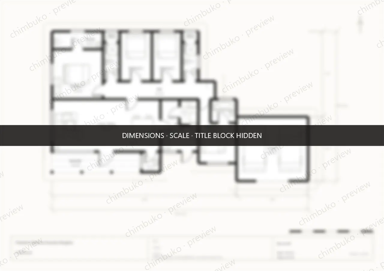 4-bedroom executive bungalow floor plan Kenya — watermarked preview