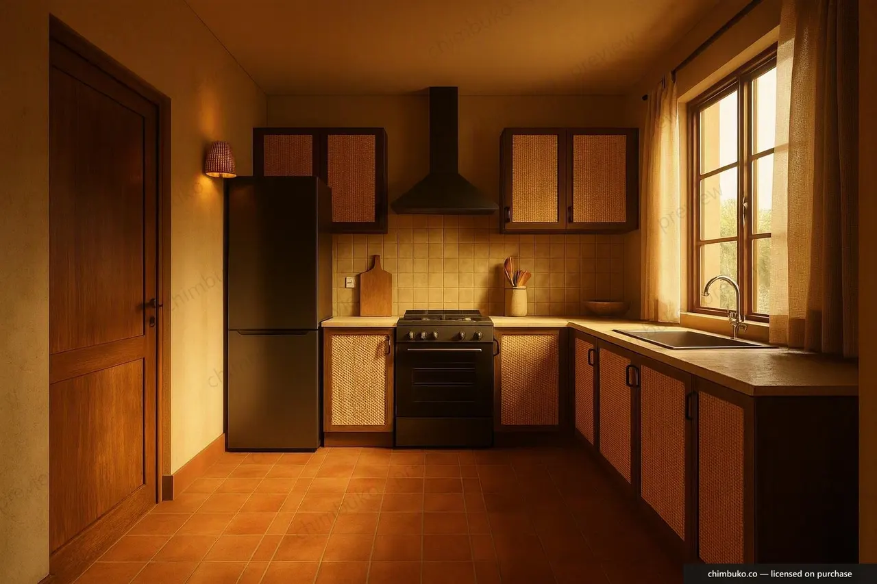 Interior kitchen render