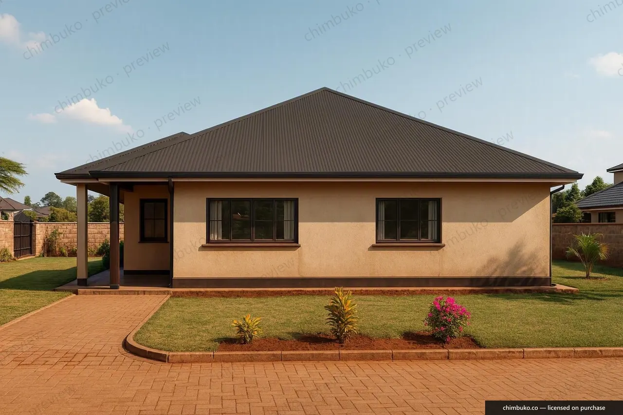 Left side view of the 4-bedroom executive bungalow