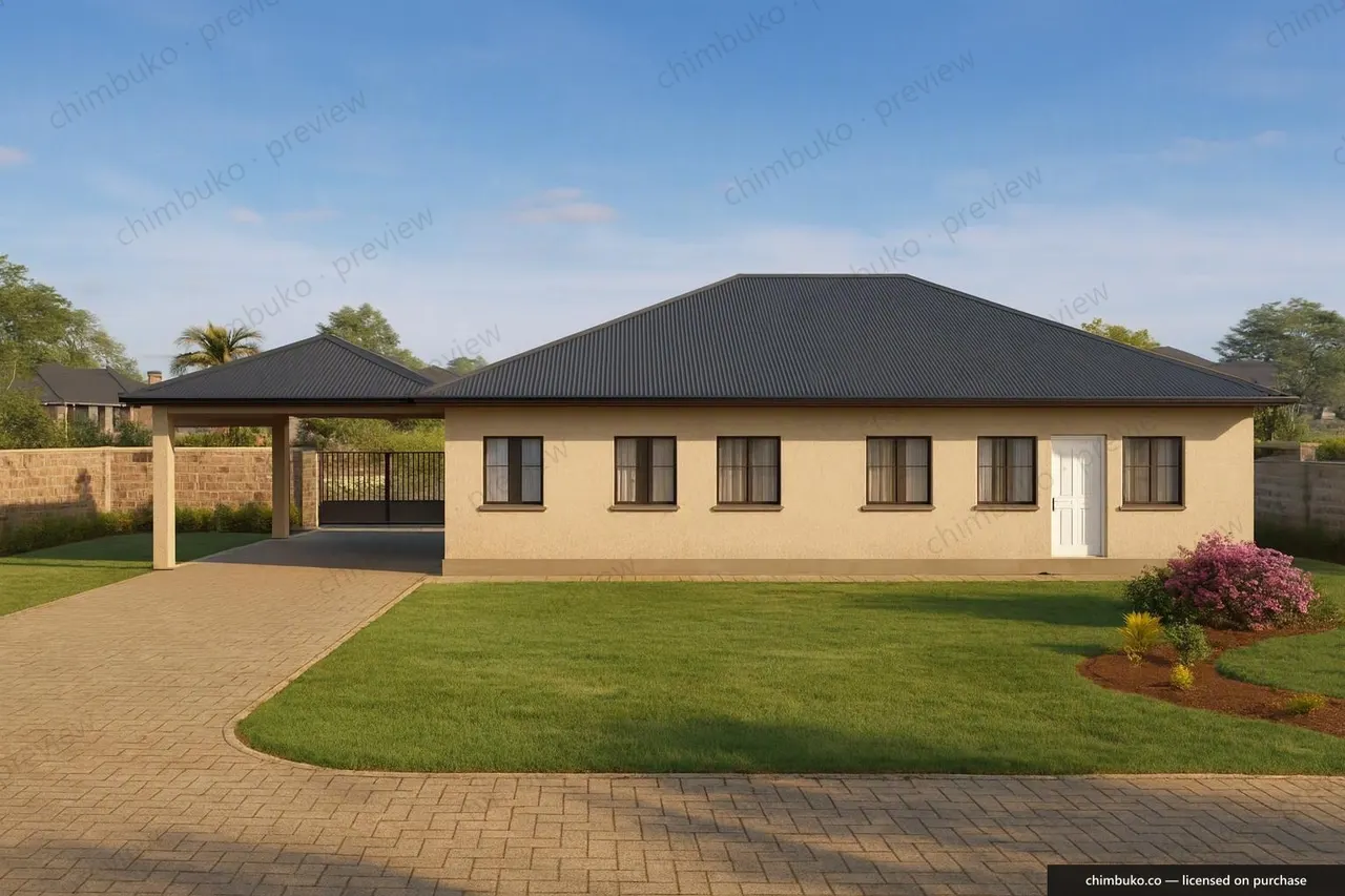 Rear view of the 4-bedroom executive bungalow