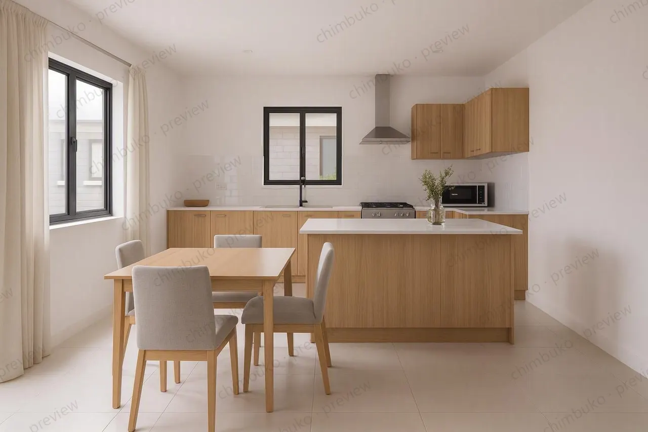 Interior kitchen render