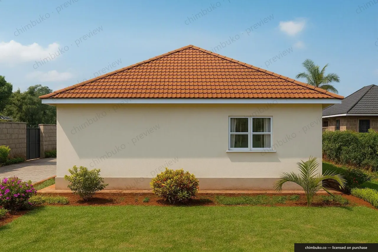 Right side view of the 4-bedroom family bungalow