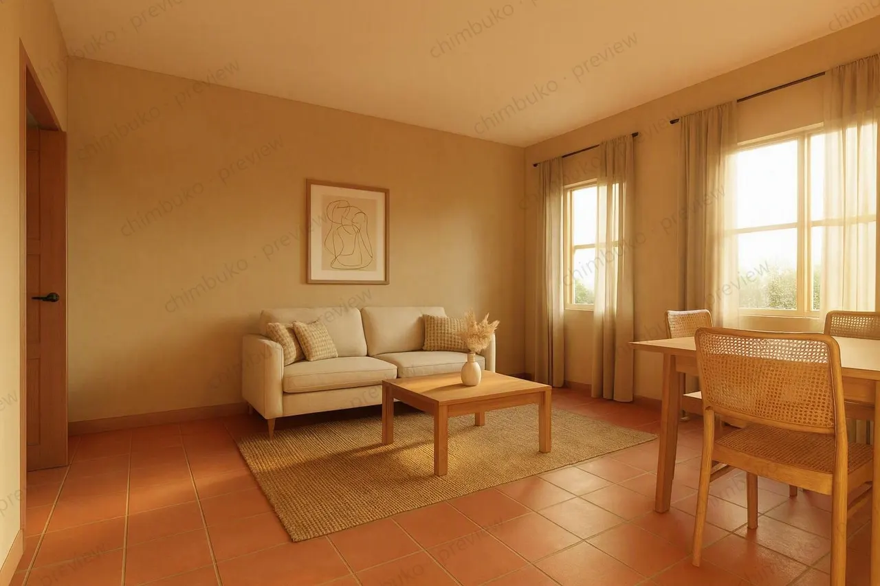 Interior living and dining render
