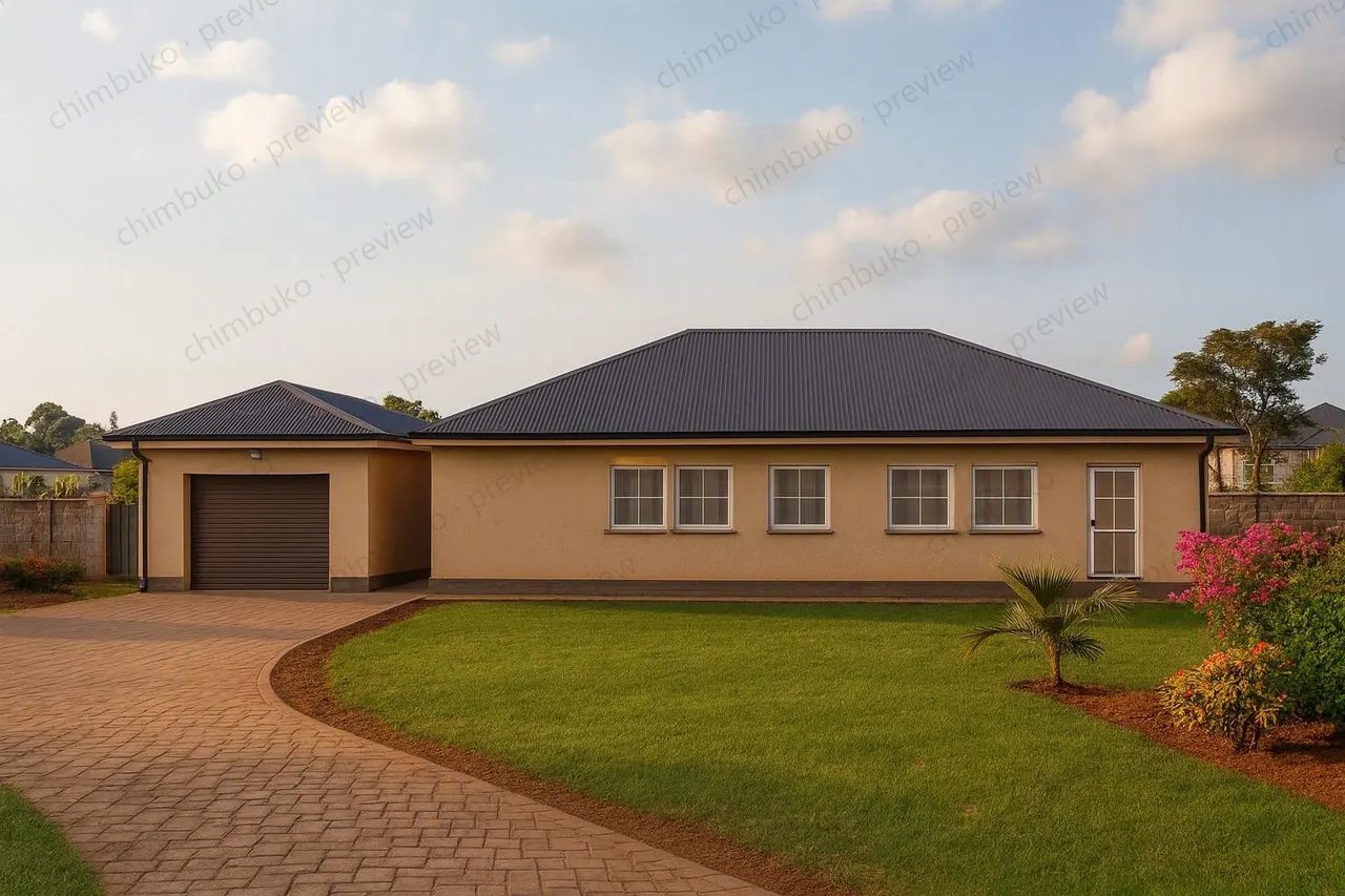Rear view of the 5-bedroom executive bungalow