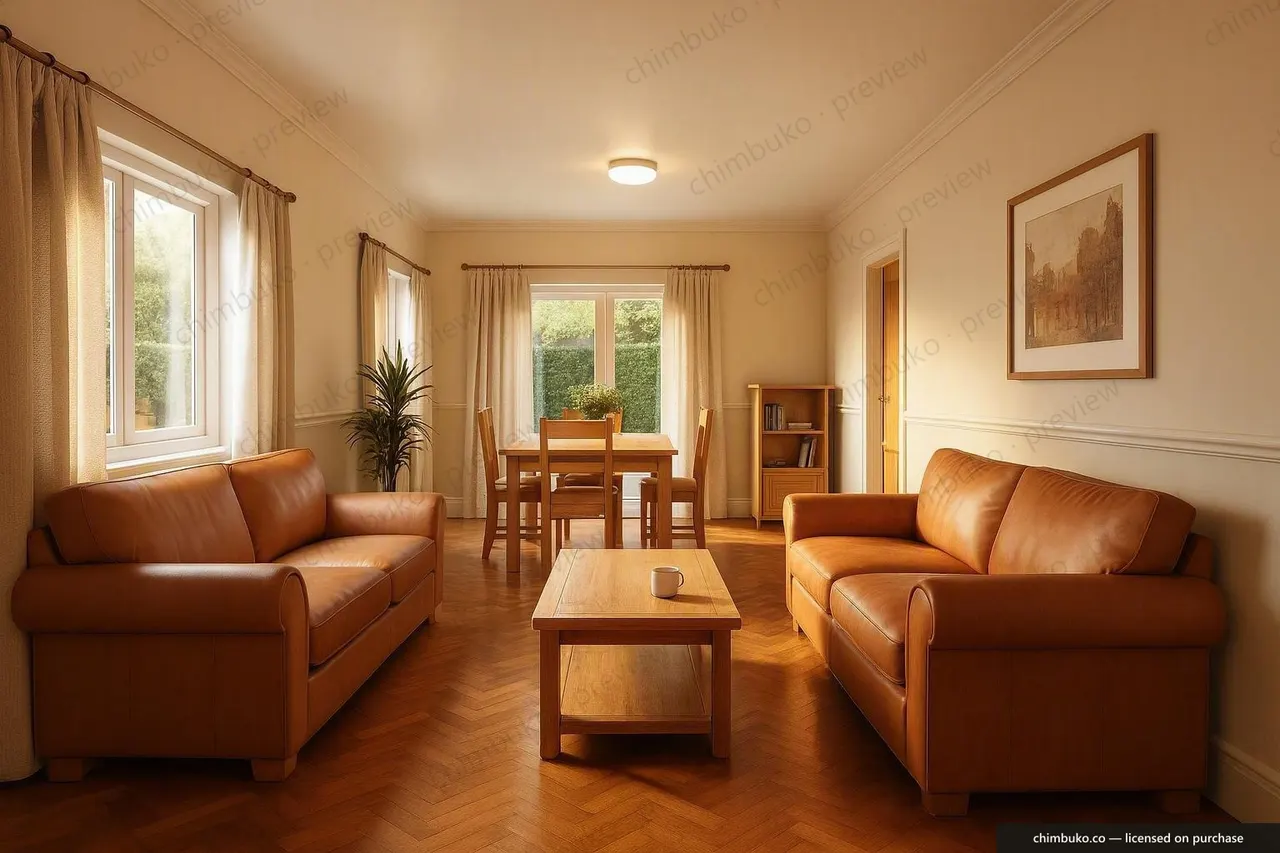 Interior living and dining render