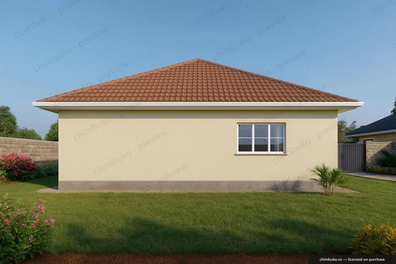 Right side view of the 5-bedroom family bungalow