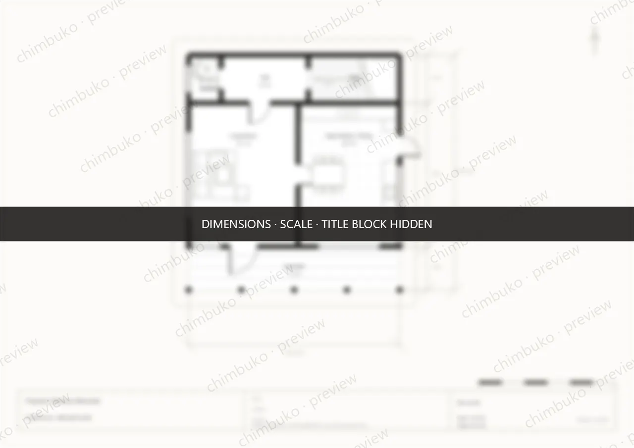 compact 3-bedroom maisonette floor plan Kenya, ground floor — watermarked preview