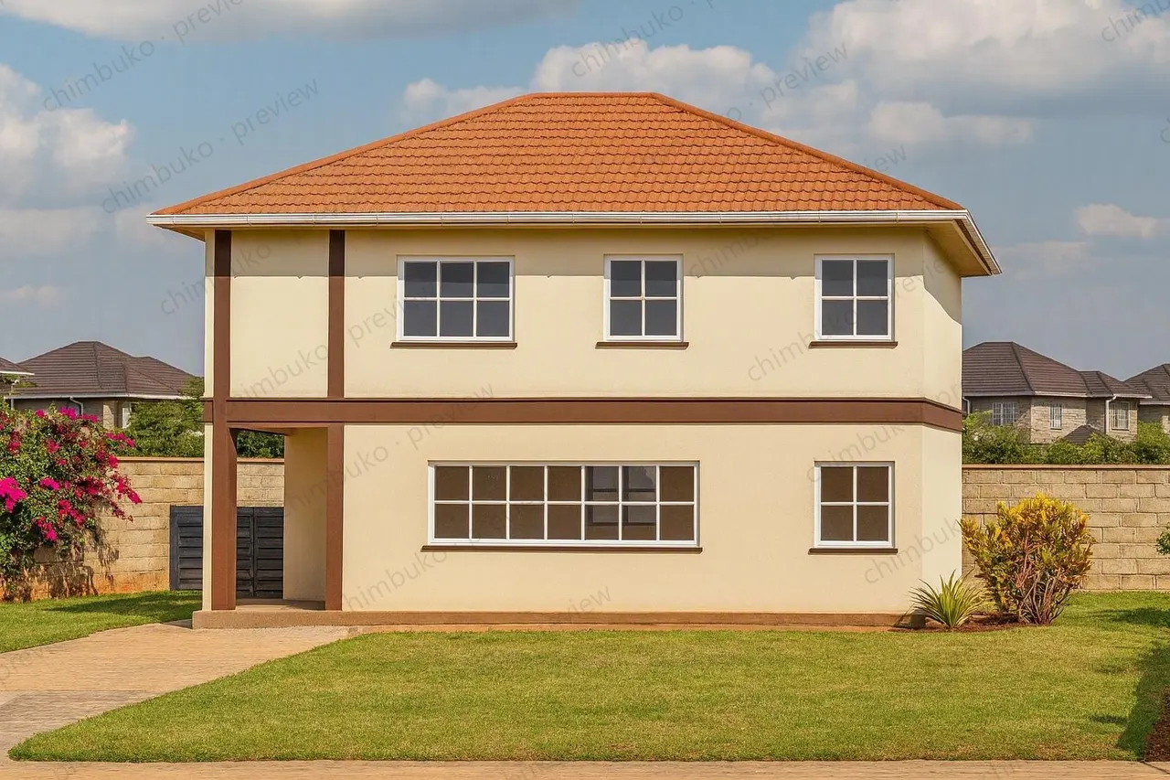 Left side view of the 3-bedroom hip-roof maisonette