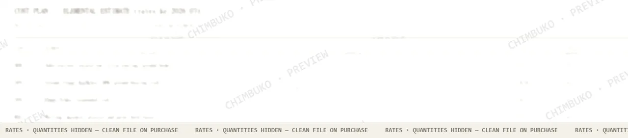 Elemental cost plan for a 4-bedroom maisonette — obscured preview