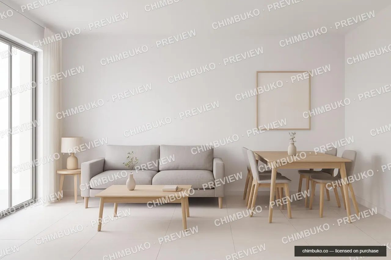 Interior living and dining render