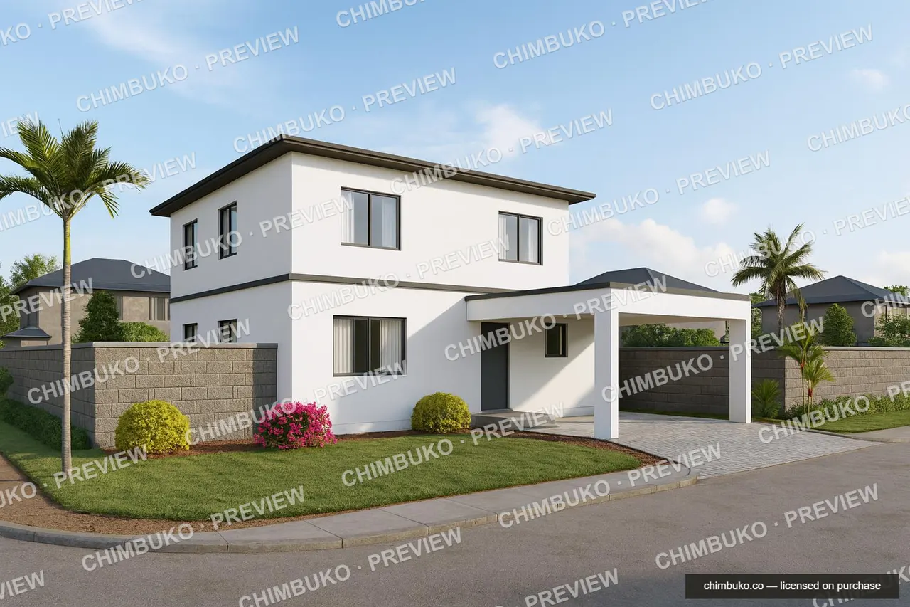 3D model view of a two-storey maisonette