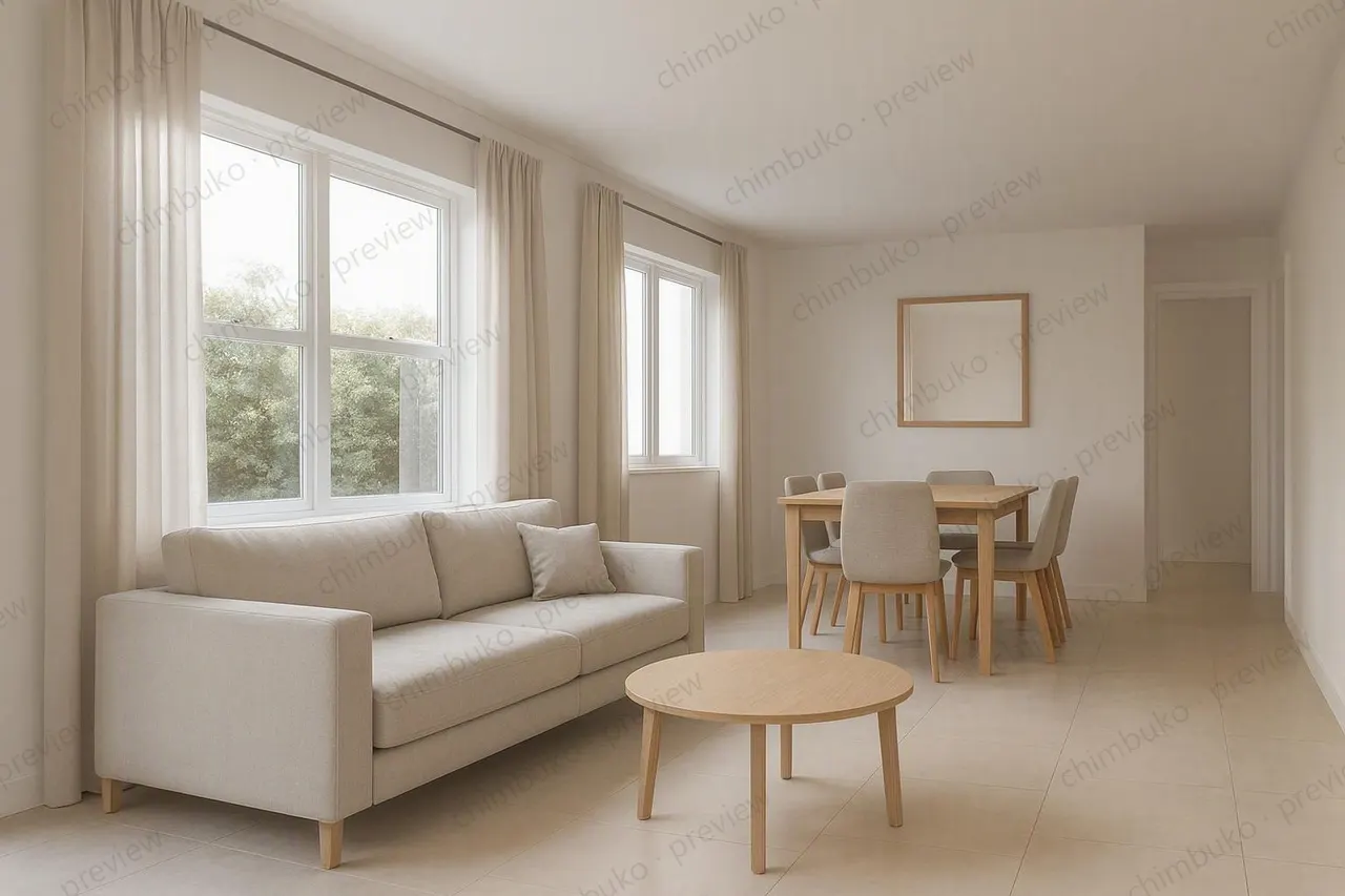 Interior living and dining render
