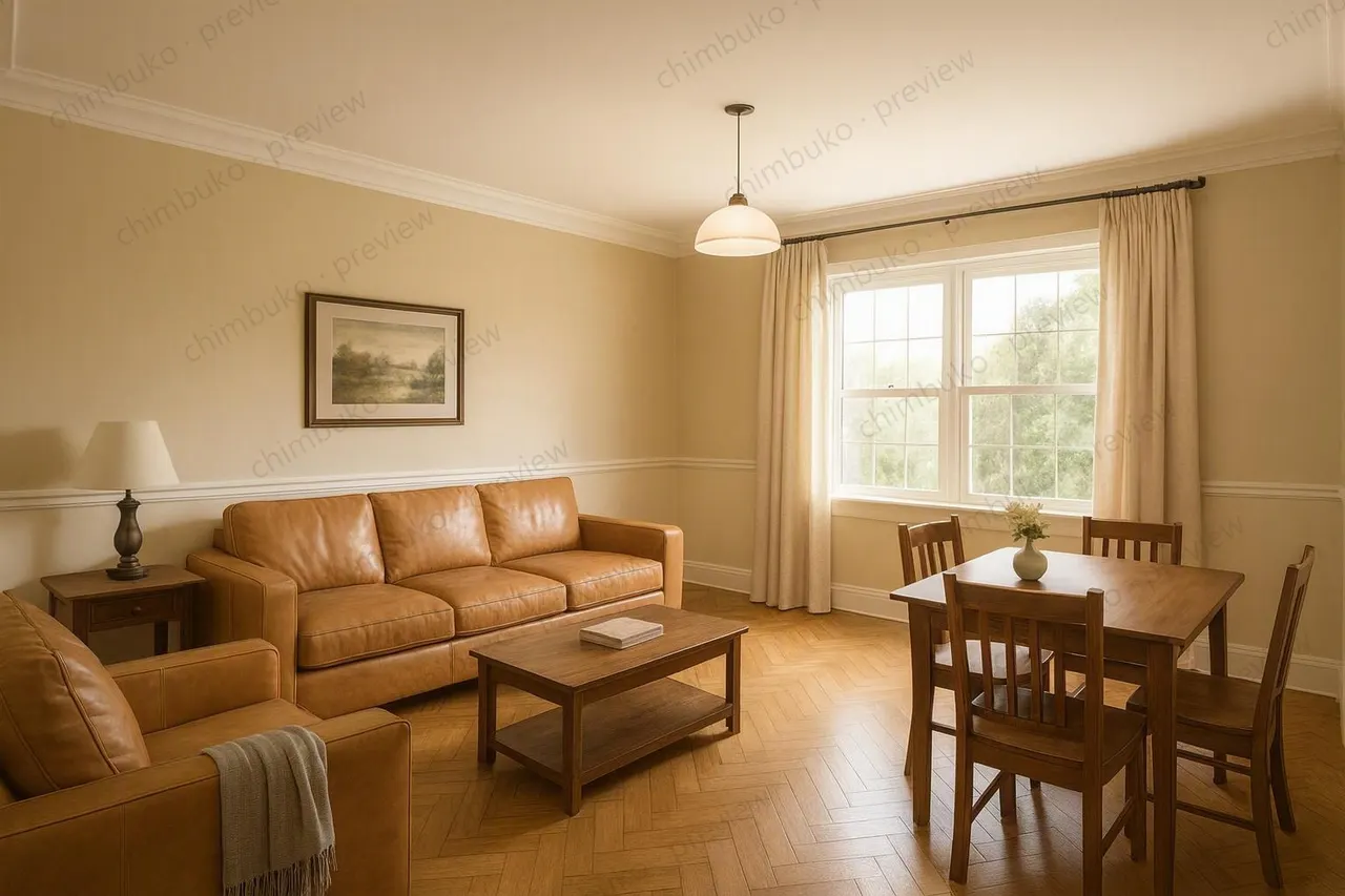 Interior living and dining render
