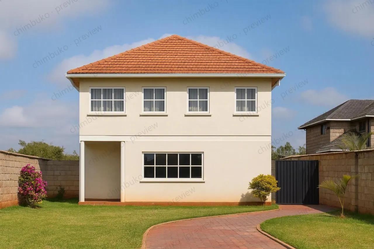 Left side view of the 5-bedroom hip-roof maisonette