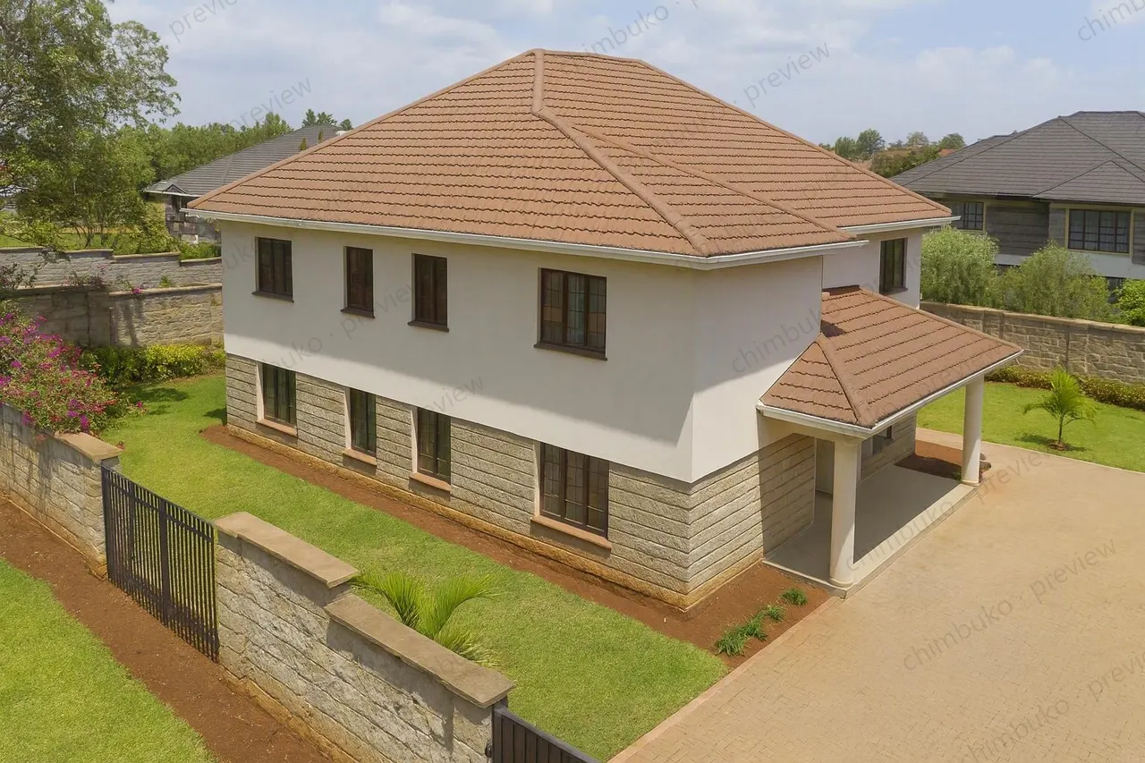 Working model view of the 5-bedroom hip-roof maisonette