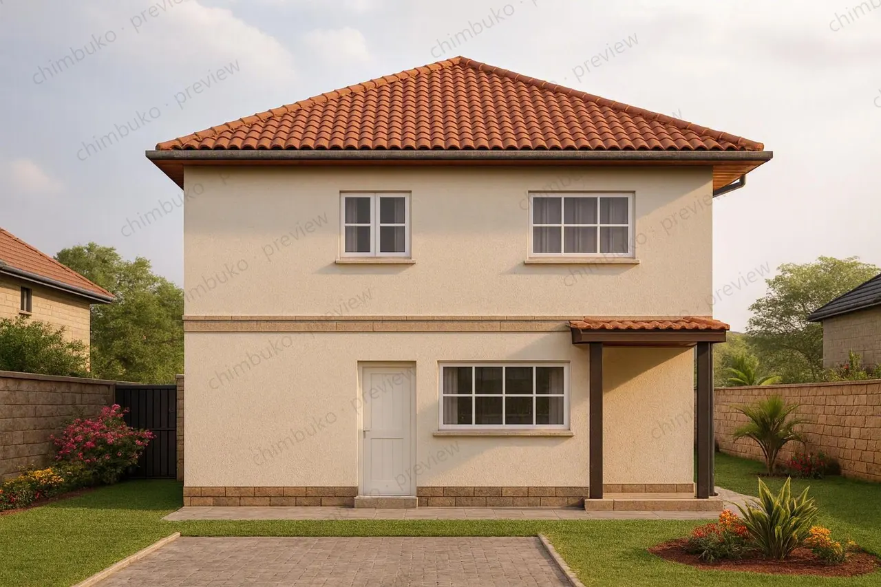Right side view of the 5-bedroom hip-roof maisonette